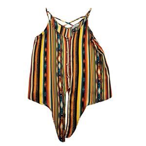 Crave Fame Aztec Tank Top Boho Festival Strappy Medium western